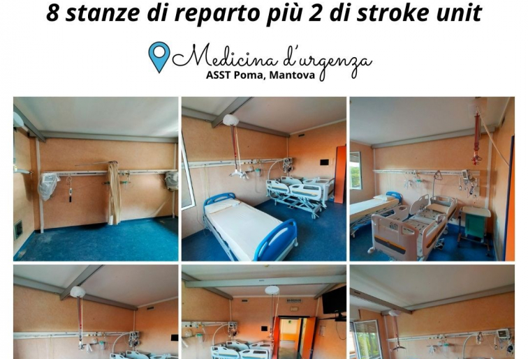 8 stanze di reparto più 2 di stroke unit